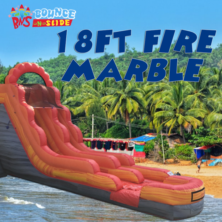 18Ft Fire Marble Dry Slide
