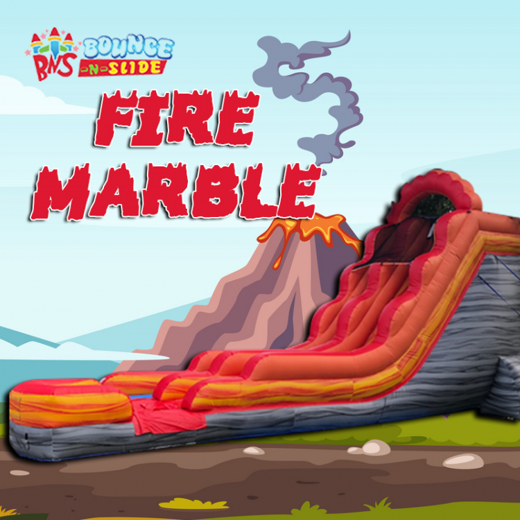 18Ft Fire Marble Water Slide Rental
