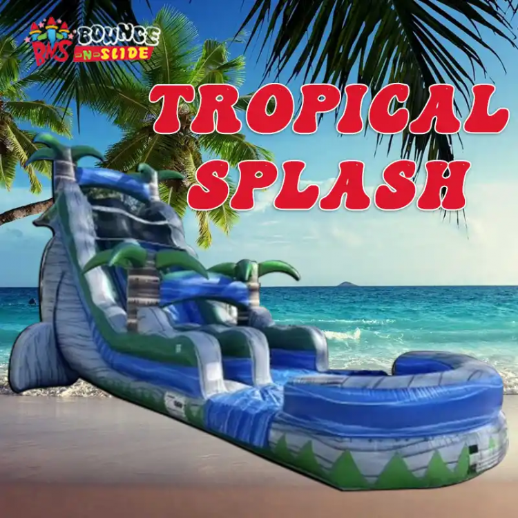 22Ft Tropical Splash Water Slide Rental