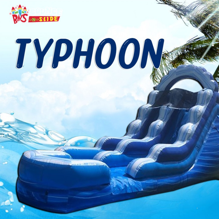 16Ft Blue Typhoon Water Slide Rental